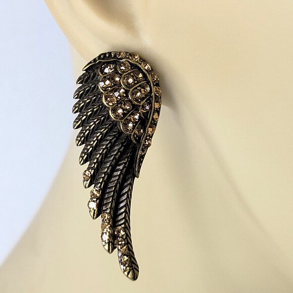 Crystal Wings Earrings - Picture 2 of 10